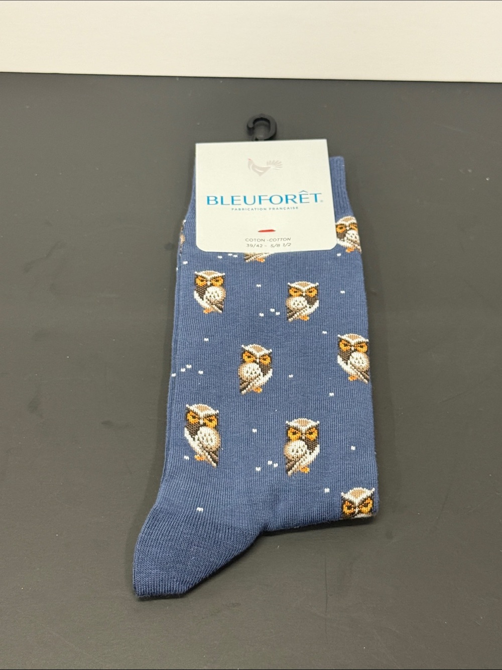 Women's Blue Owl Print Cotton Socks